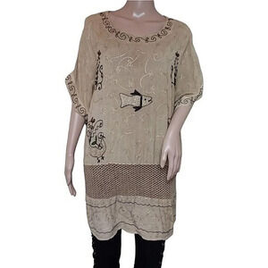 Vintage Nancy-K Tan Duck Fish Tunic